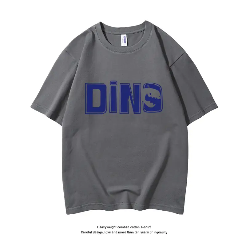 Men Pure Cotton DING Graphic T-Shirt Summer Casual Loose Fit - Image 4