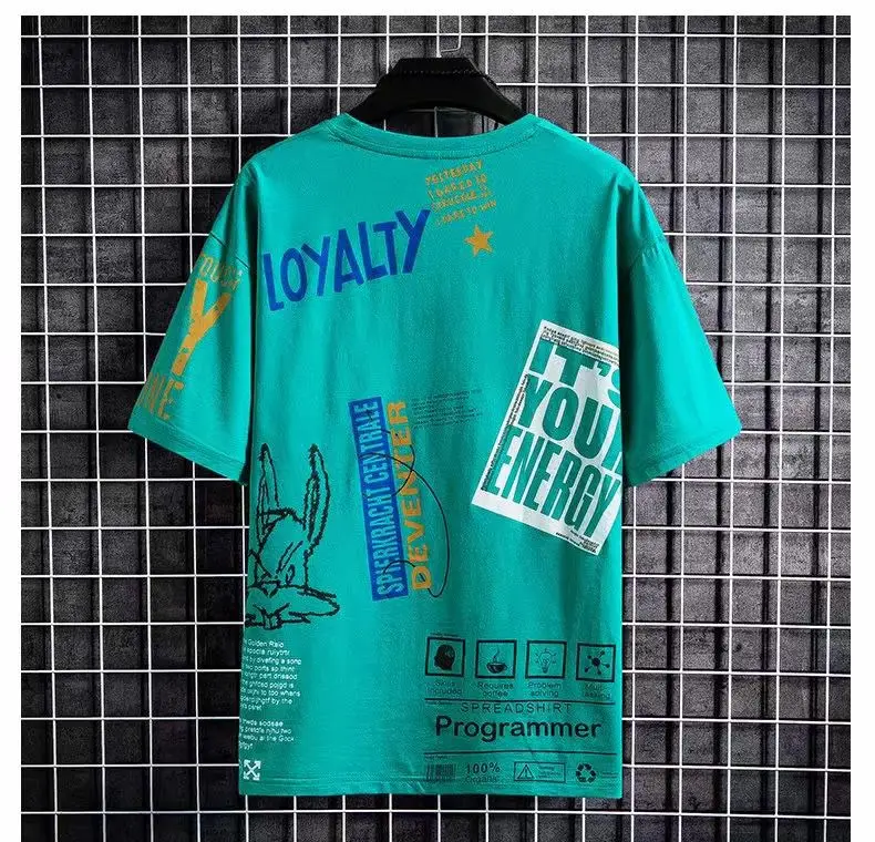Men 2023 Summer T-Shirt Teal New Postix Design - Image 7