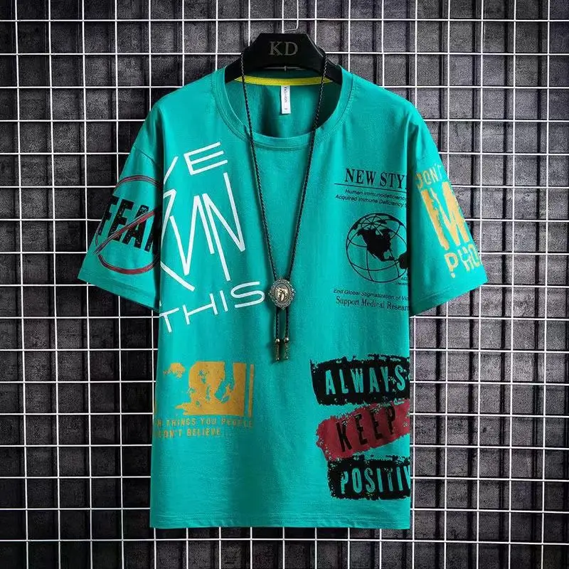 Men 2023 Summer T-Shirt Teal New Postix Design - Image 2