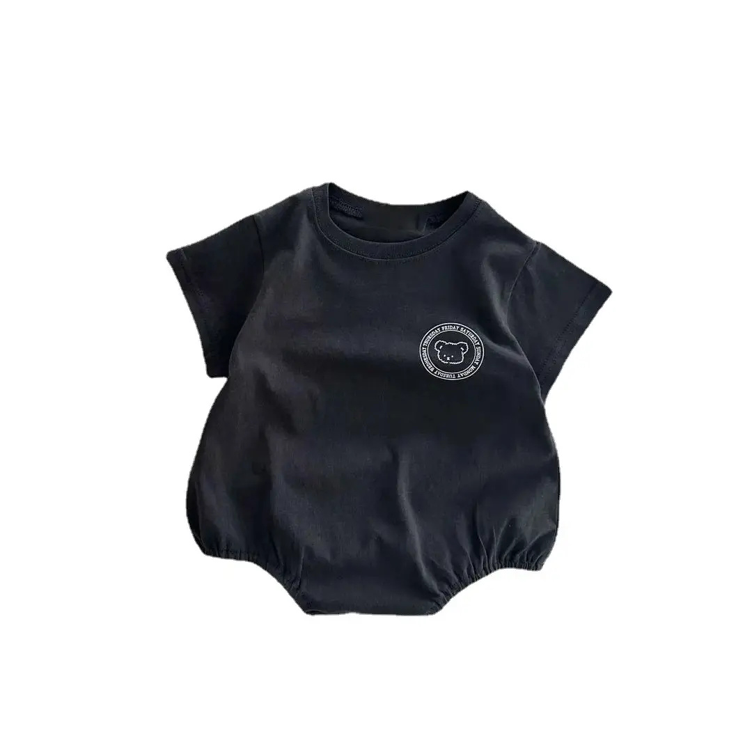 Baby's Black Graphic Jumpsuit with Hat & Slippers - Image 7