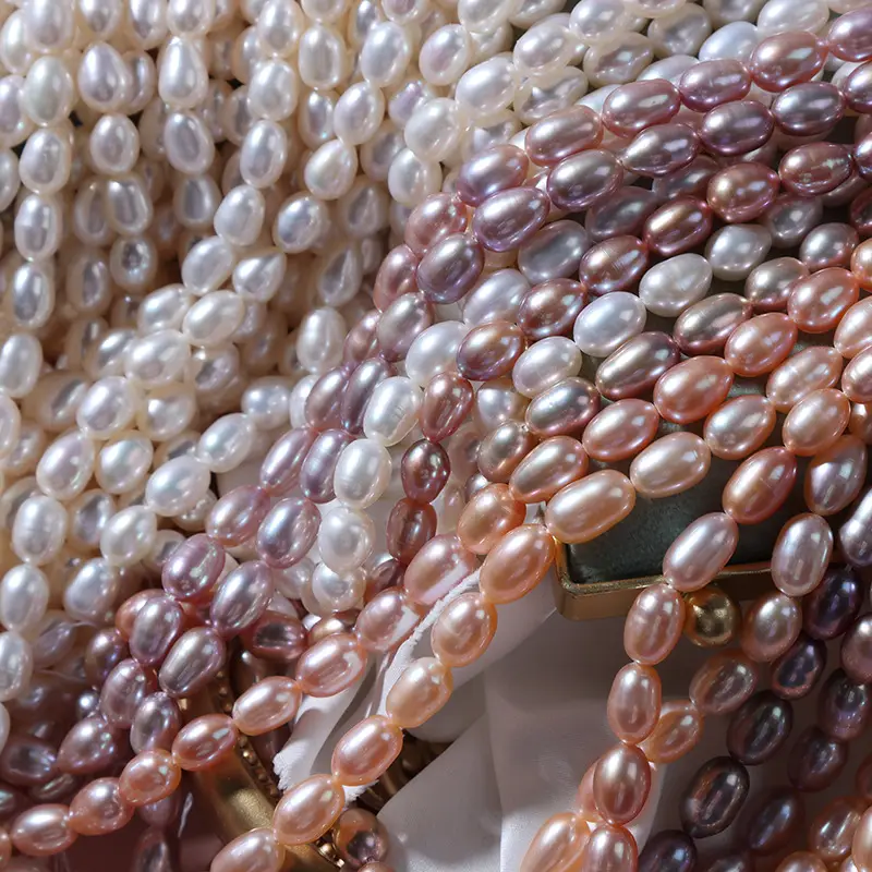 Natural Freshwater Pearls Loose Beads 5-6mm Rice Shaped