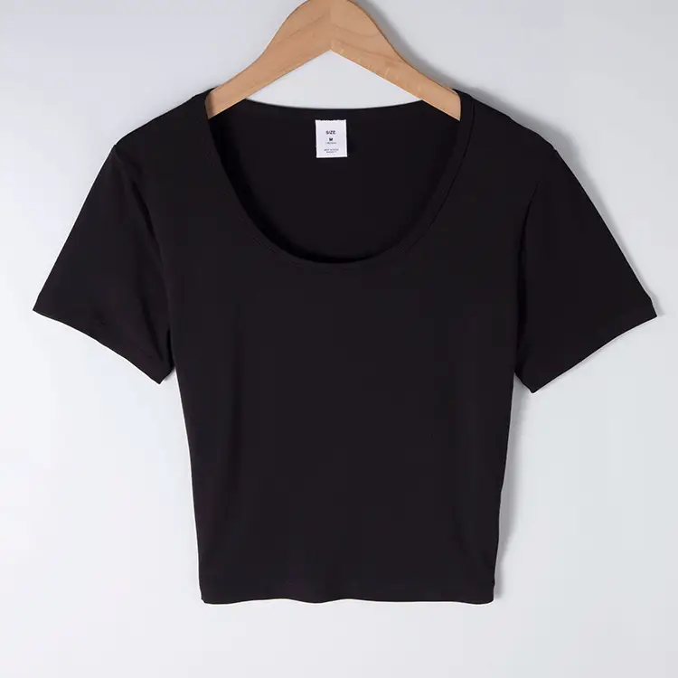 Women Grey Modal Crewneck T-Shirt Slim Fit - Image 2