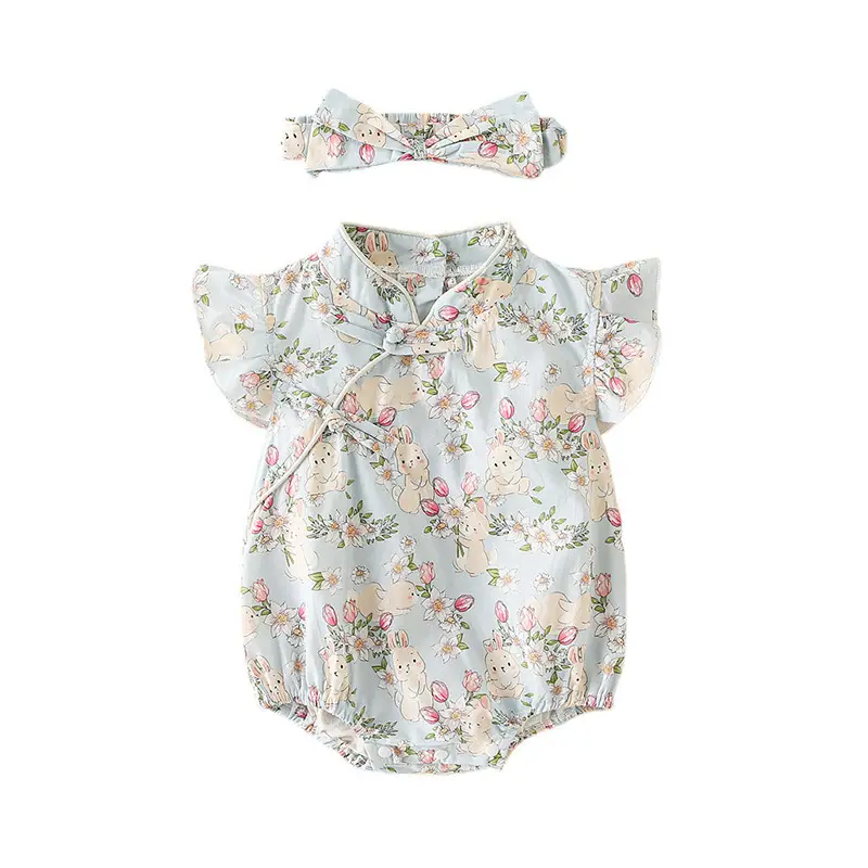 Baby Floral Cheongsam Set for Girls Summer - Image 5