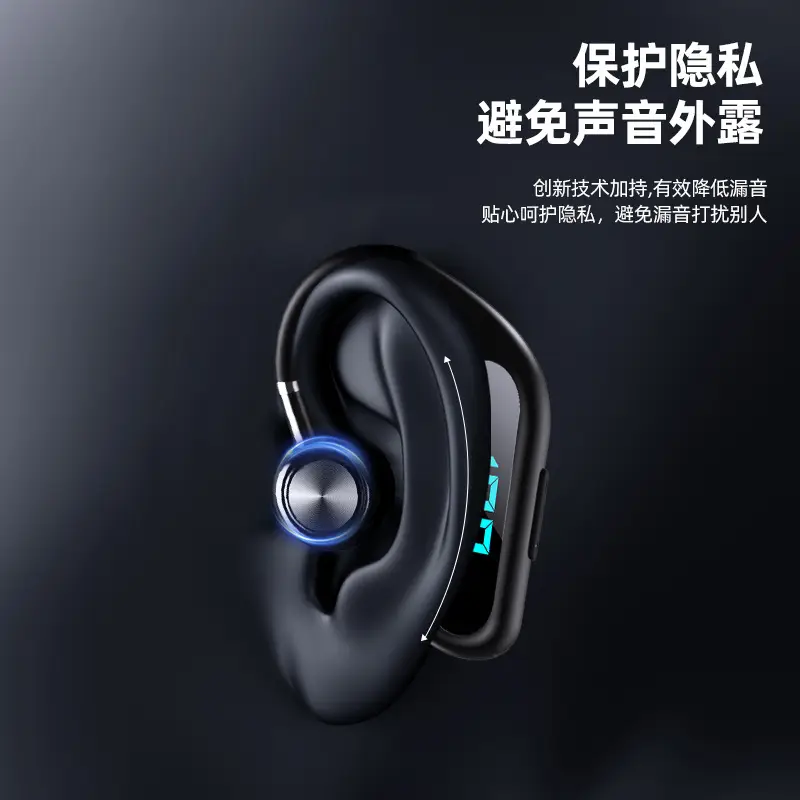 Blue Bone Conduction Wireless Bluetooth Headset with Digital Display - Image 6