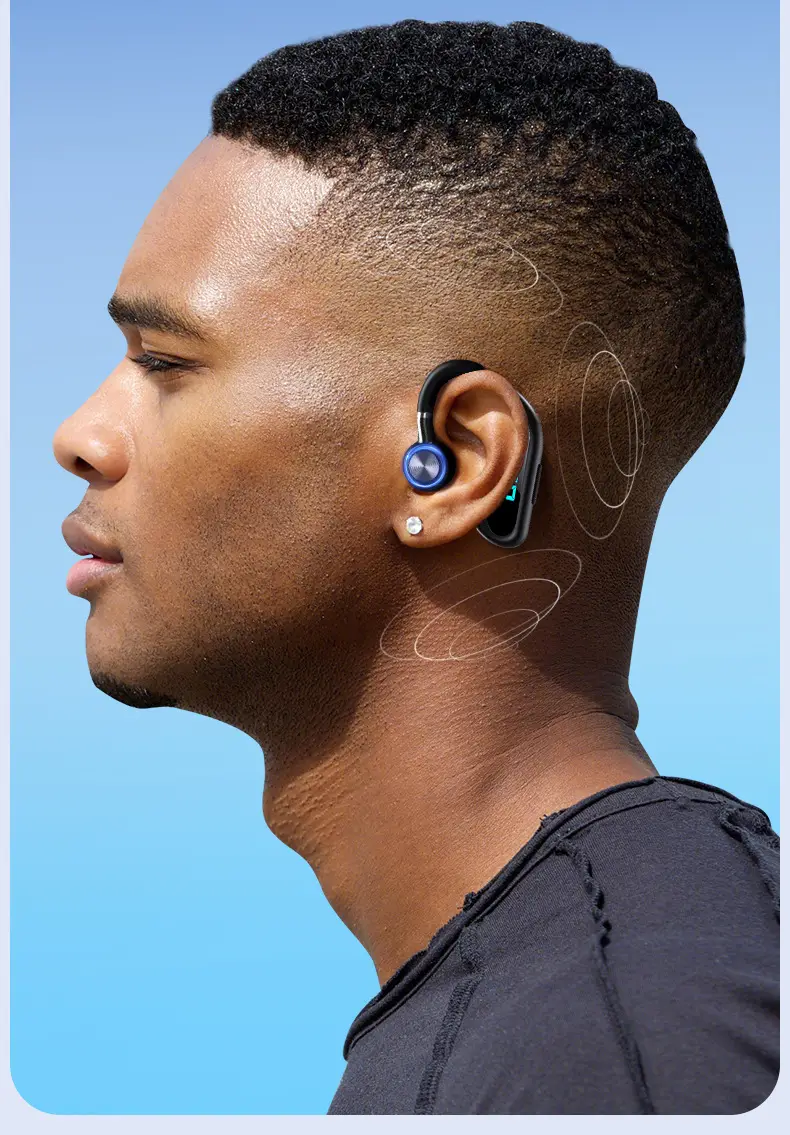 Blue Bone Conduction Wireless Bluetooth Headset with Digital Display — feature 13