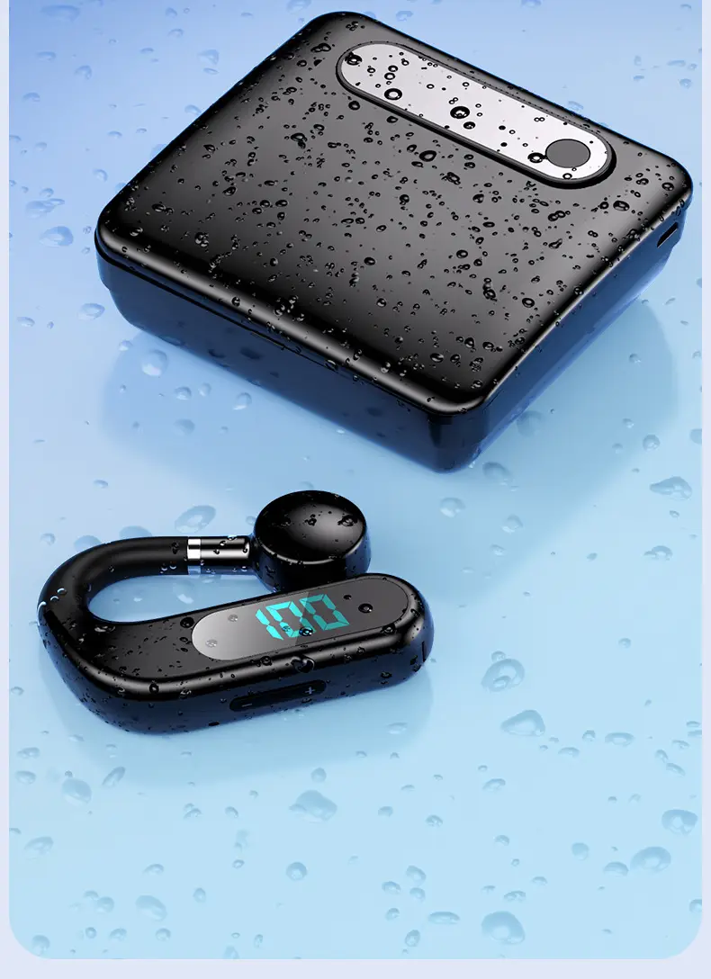 Blue Bone Conduction Wireless Bluetooth Headset with Digital Display — feature 15