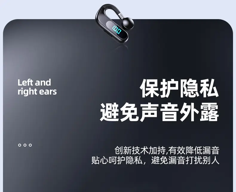 Blue Bone Conduction Wireless Bluetooth Headset with Digital Display — feature 8