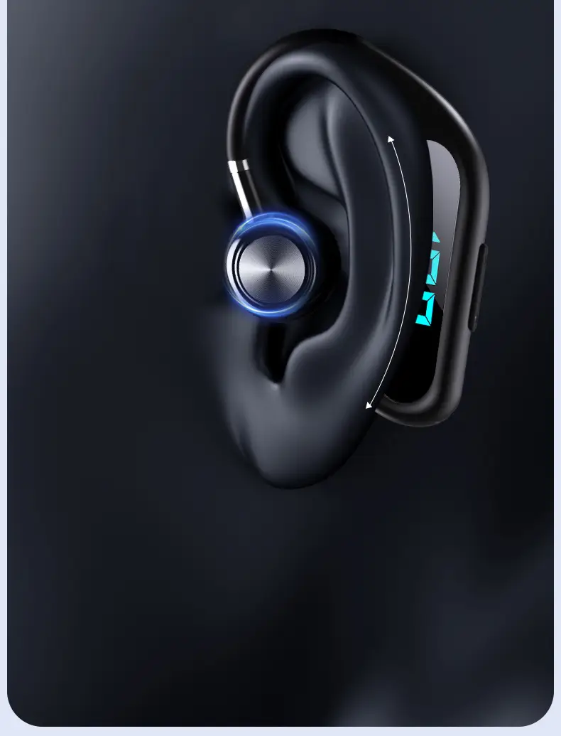 Blue Bone Conduction Wireless Bluetooth Headset with Digital Display — feature 9