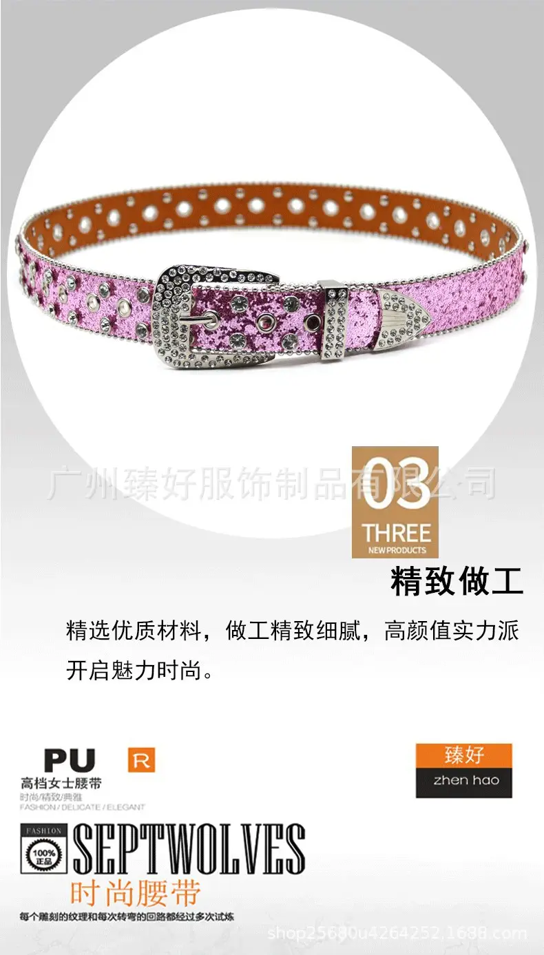 Silver Rhinestone Belt for Women Men High End Decorative β feature 6