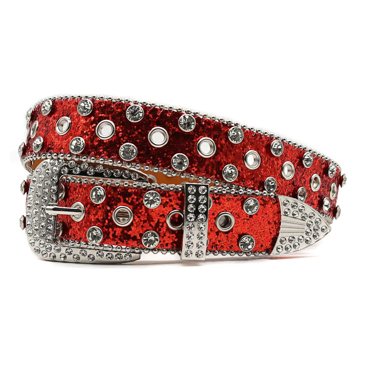 Silver Rhinestone Belt for Women Men High End Decorative - Image 2