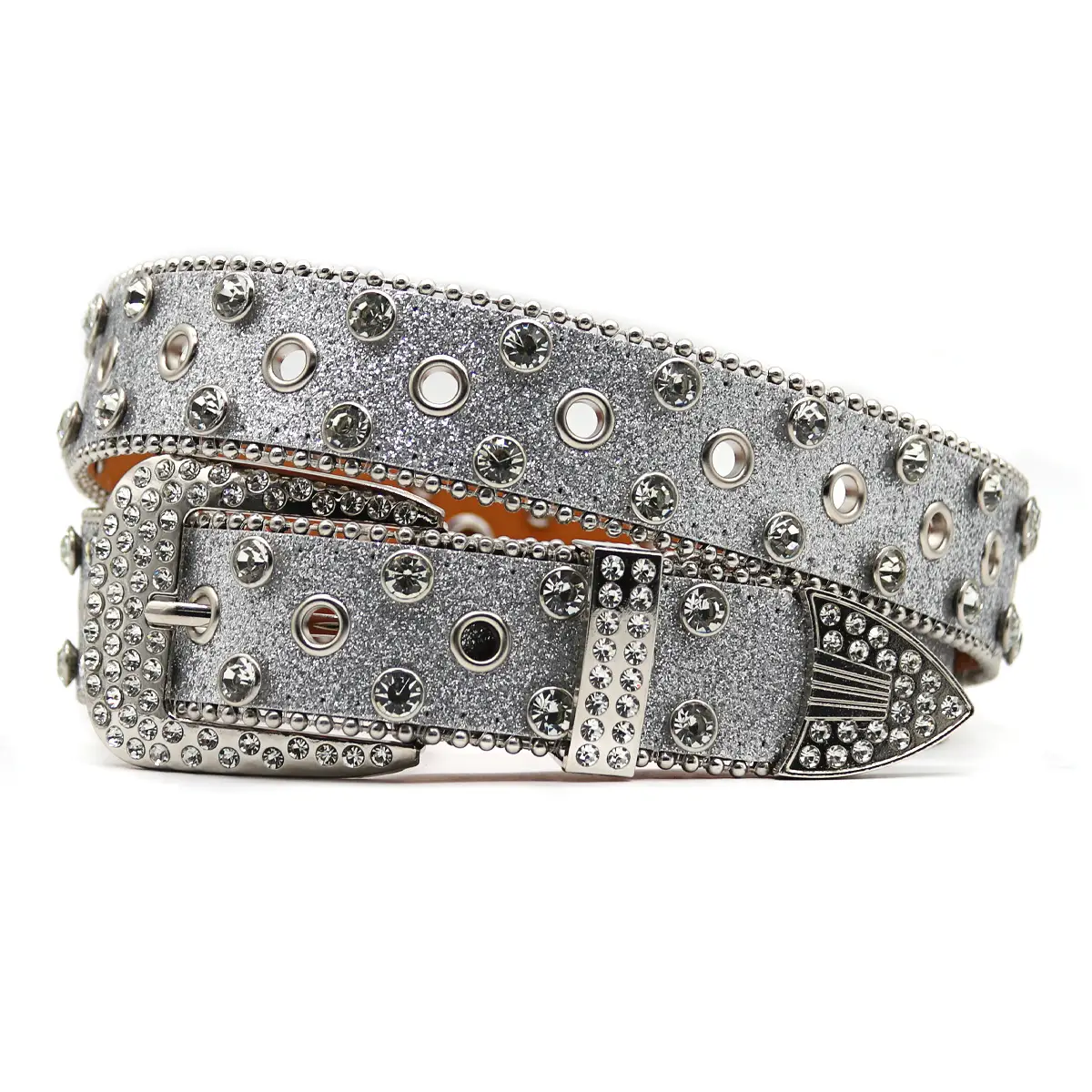 Silver Rhinestone Belt for Women Men High End Decorative - Image 5