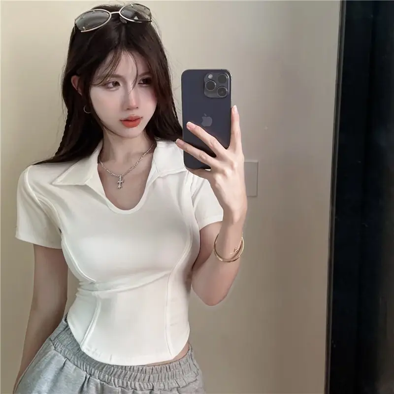 Women's 2025 Short U-Neck T-Shirt High Waist Bottom — feature 10