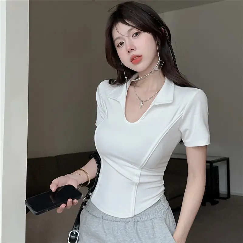 Women's 2025 Short U-Neck T-Shirt High Waist Bottom — feature 9