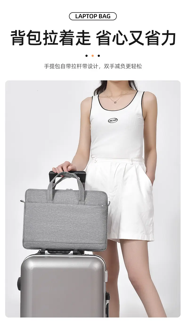 Light Blue Business Laptop Shoulder Bag — feature 10