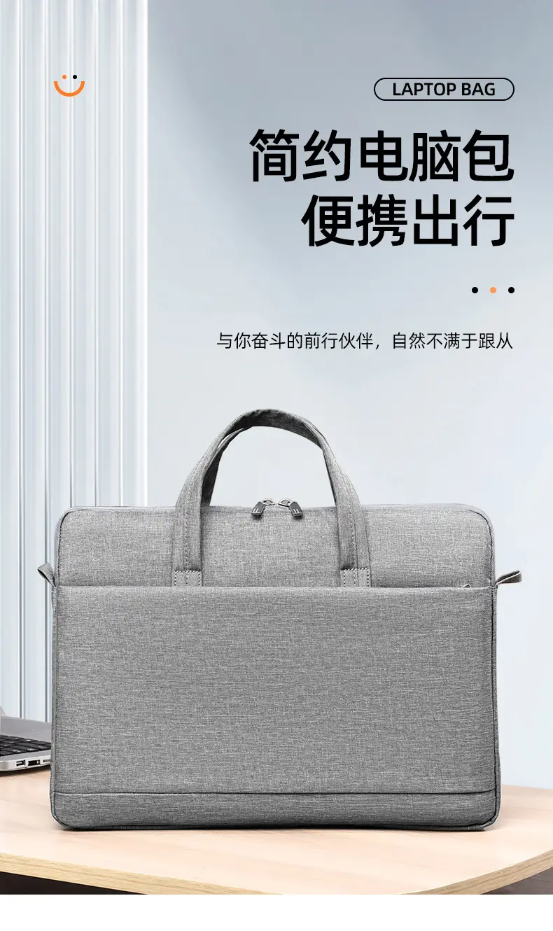 Light Blue Business Laptop Shoulder Bag — feature 2