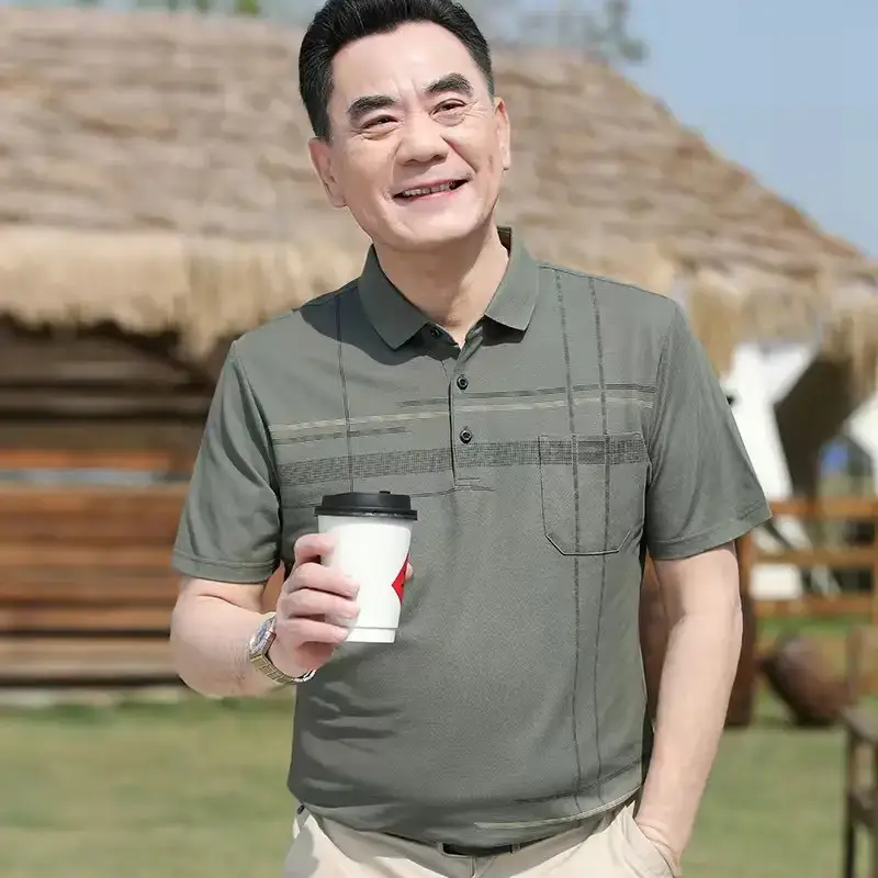 Dad's Mercerized Cotton Summer T-Shirt Grey — feature 5