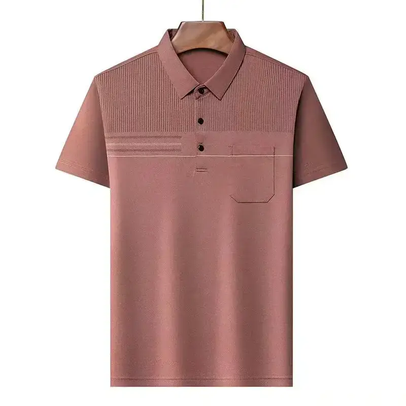 Dad's Mercerized Cotton Summer T-Shirt Grey - Image 12
