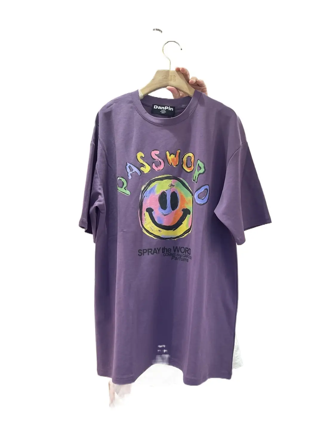 Women Korean Style Cotton T-Shirt White Loose Round Neck 23086 - Image 5
