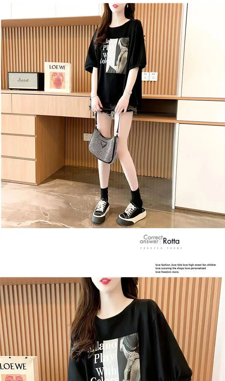 2023 Cotton Lace Top Summer Korean Style Loose T-shirt — feature 7