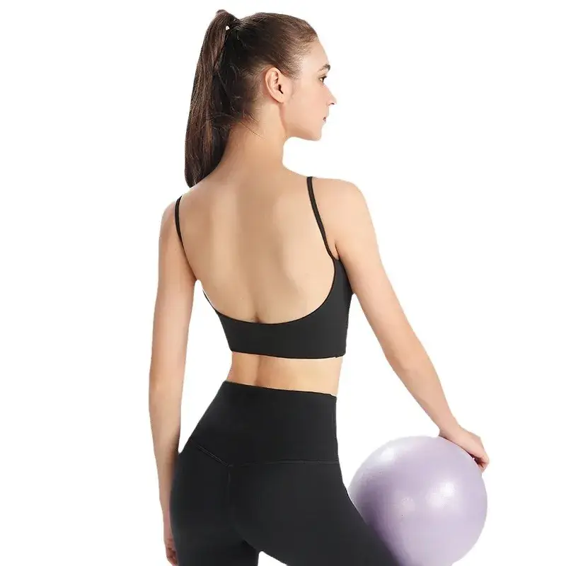 Women's Back Sports Bra White Wide Elastic Cup - Image 7