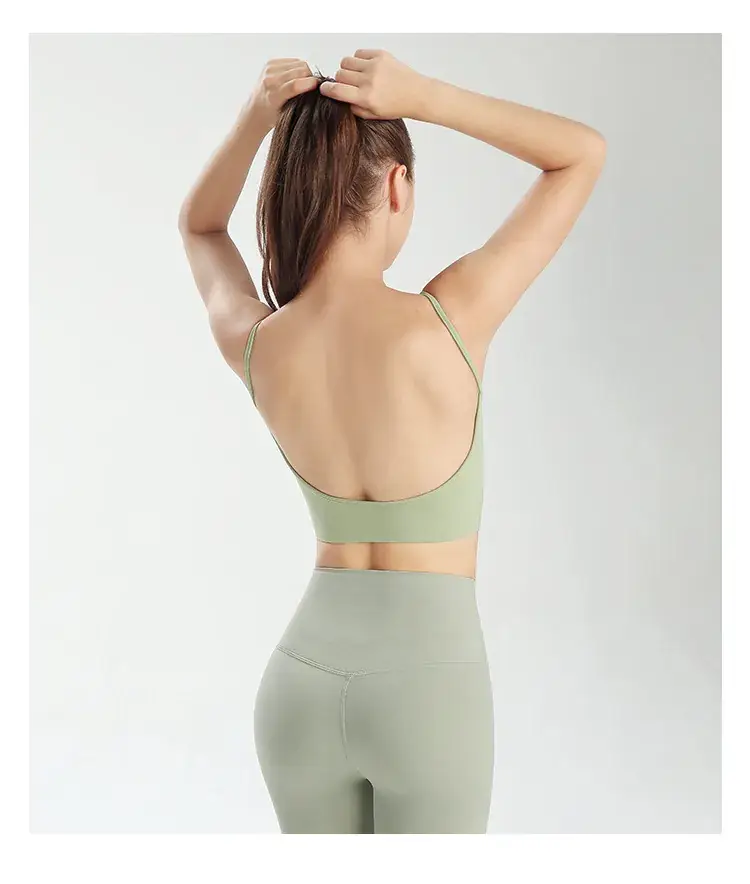 Women's Back Sports Bra White Wide Elastic Cup — feature 20