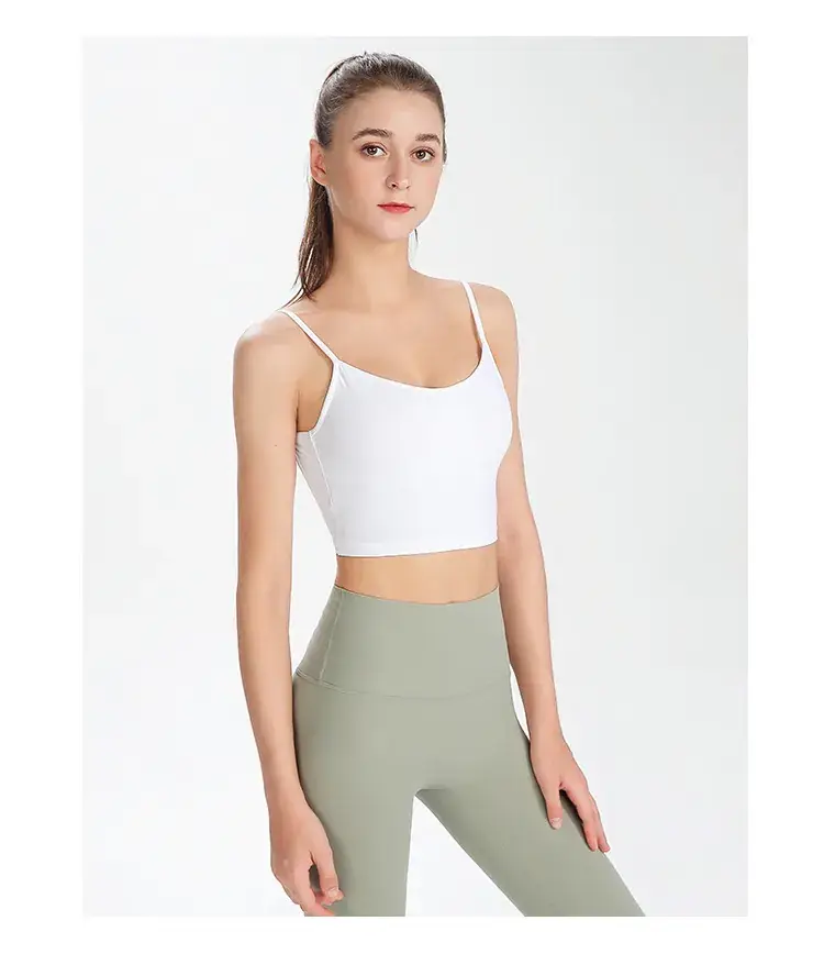 Women's Back Sports Bra White Wide Elastic Cup — feature 22