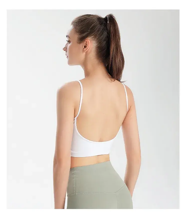 Women's Back Sports Bra White Wide Elastic Cup — feature 26