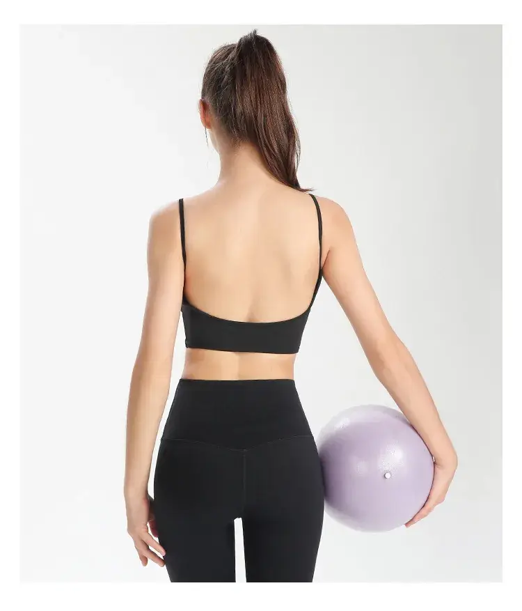 Women's Back Sports Bra White Wide Elastic Cup — feature 31