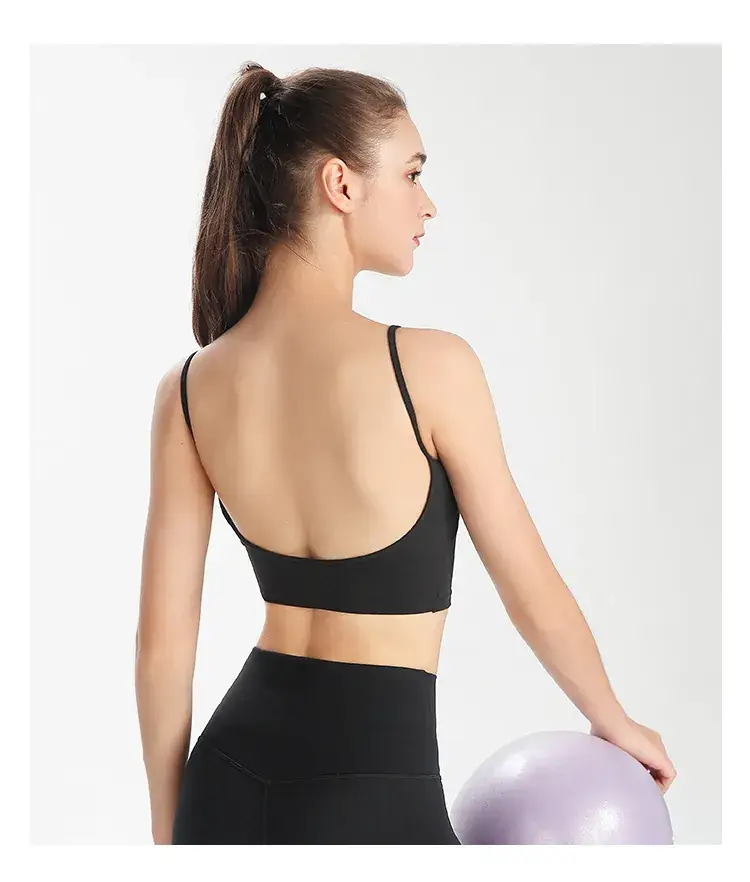 Women's Back Sports Bra White Wide Elastic Cup — feature 32