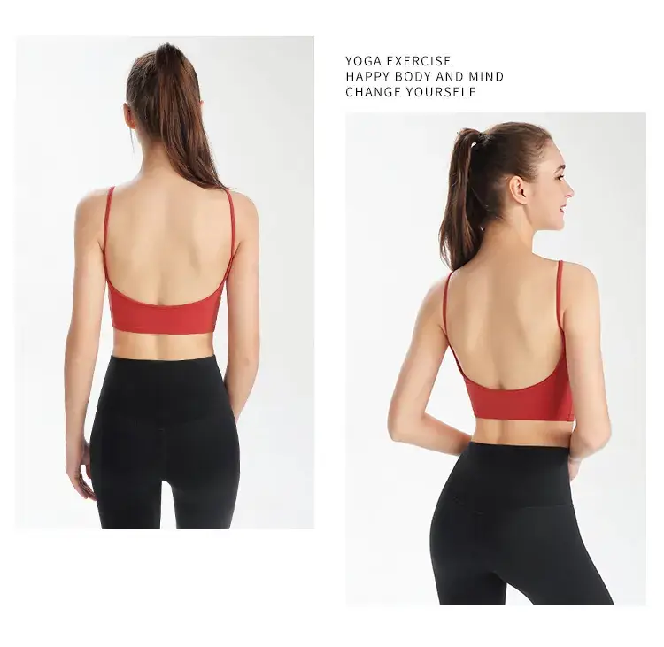 Women's Back Sports Bra White Wide Elastic Cup — feature 36