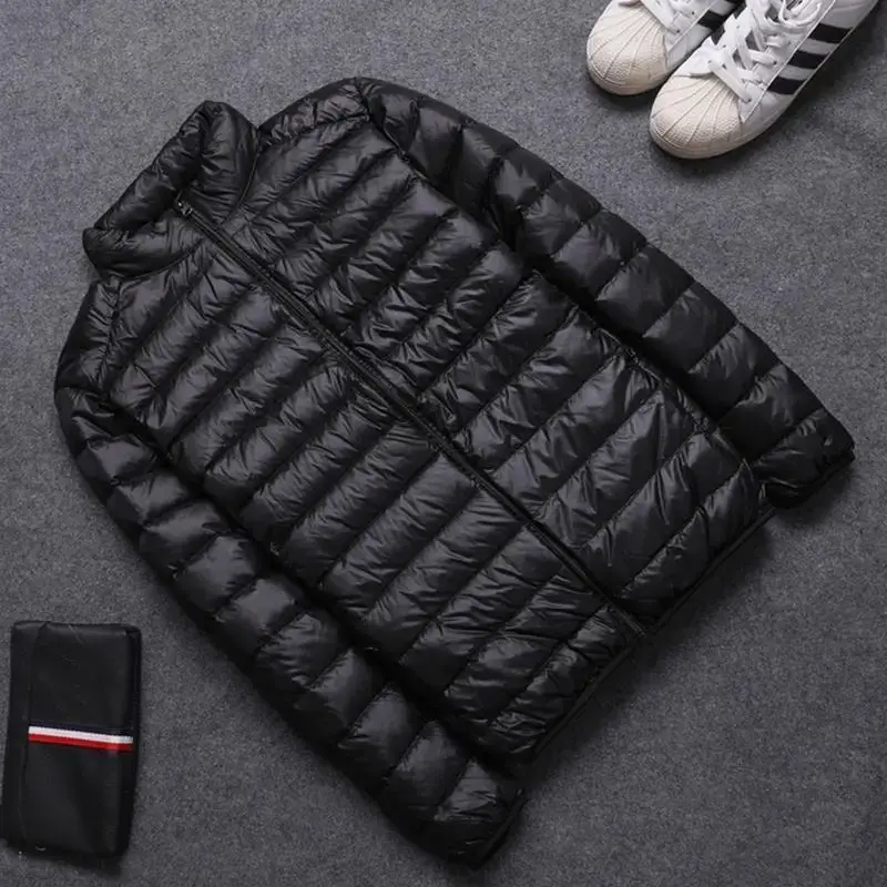 Men Hooded Puffer Jacket Black Winter Light Middle - Image 11