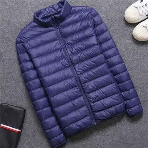 Men Hooded Puffer Jacket Black Winter Light Middle - Image 2
