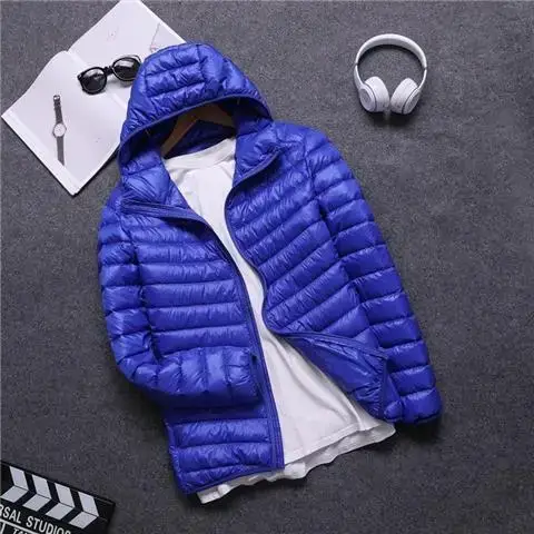 Men Hooded Puffer Jacket Black Winter Light Middle - Image 8