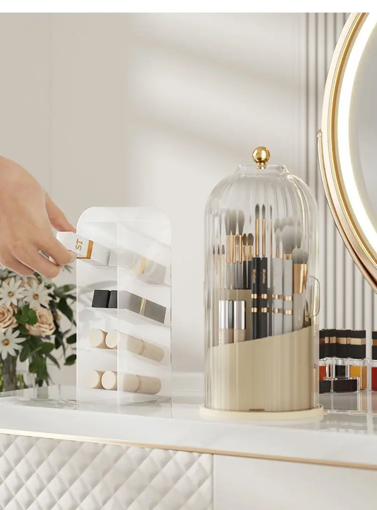 Transparent Makeup Storage Box with Lid — feature 19