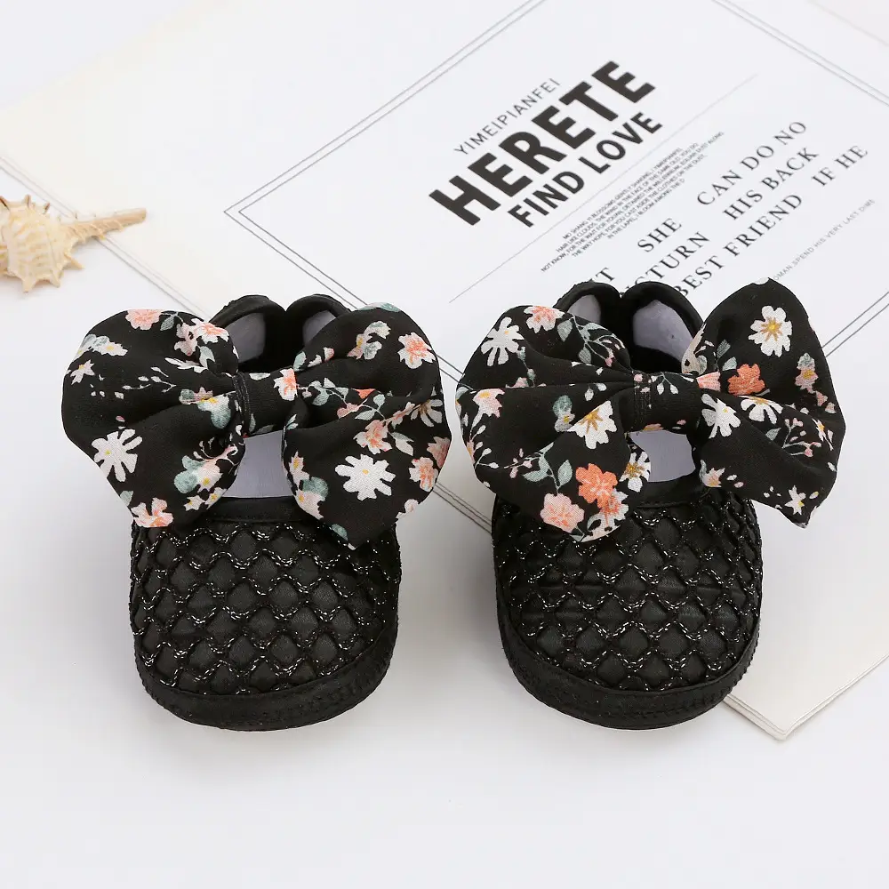 Cute Bow Baby Shoes INS Korean Baby Shoes Spring Summer Autumn 0-1 Year Old Soft Sole Baby Toddler Shoes Tide