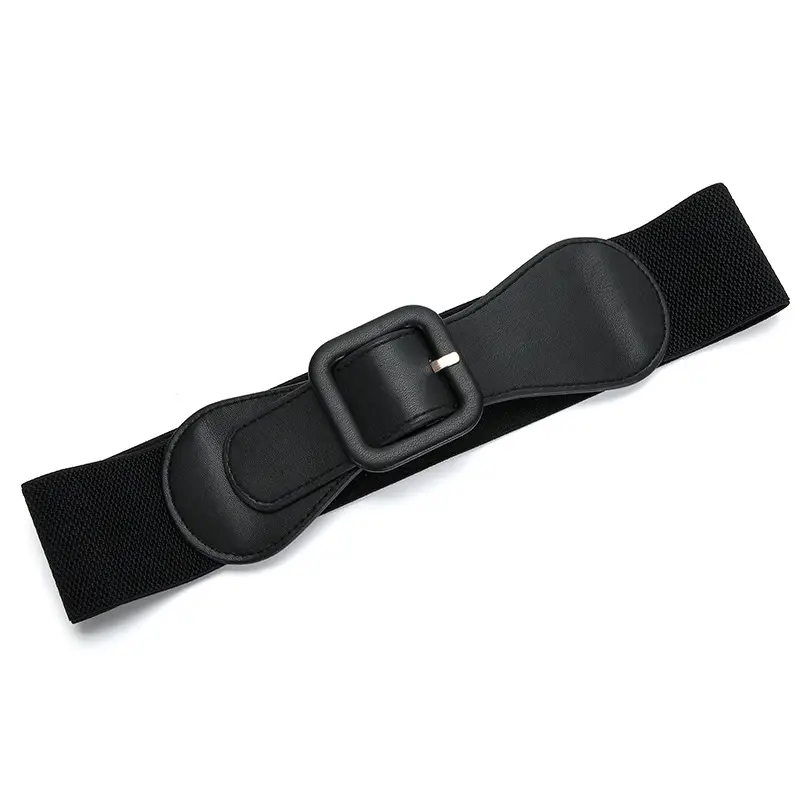 Women's Brown Elastic Girdle Belt with Buckle
