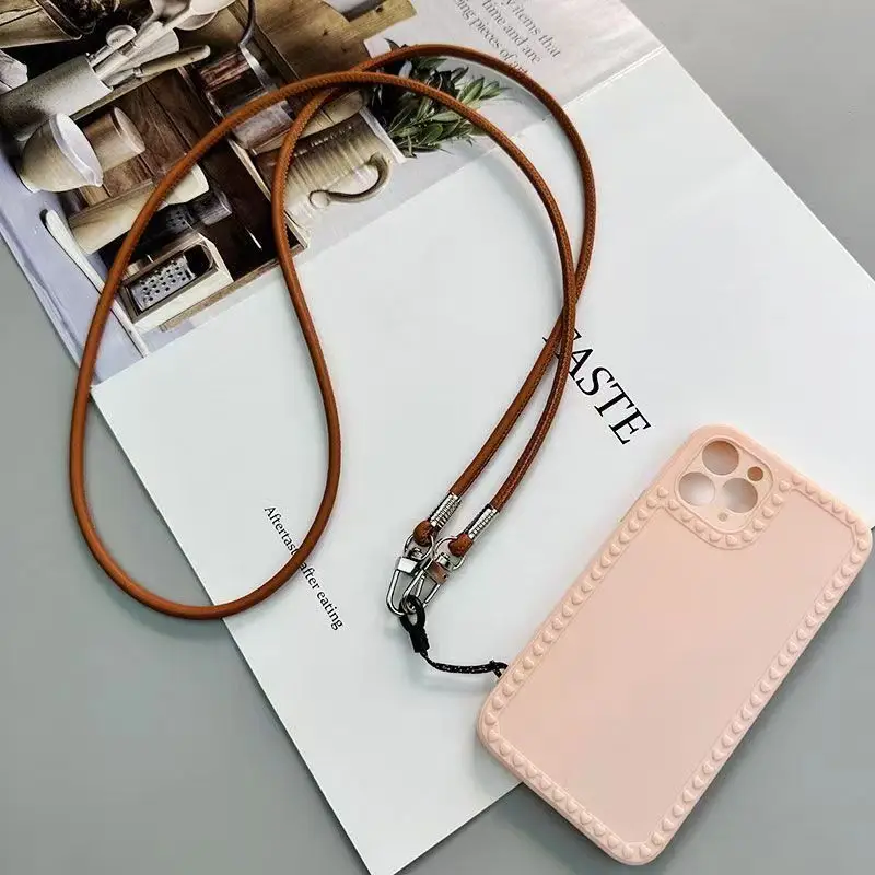 Mobile Phone Lanyard Crossbody Leather Rope