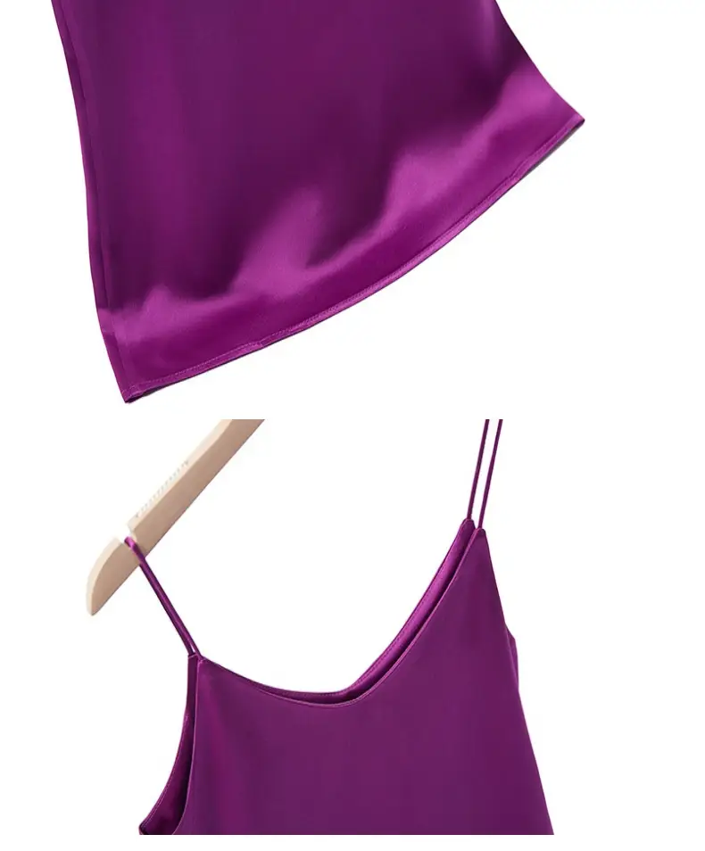 Green V-Neck Camisole Top Acetic Satin Small — feature 18