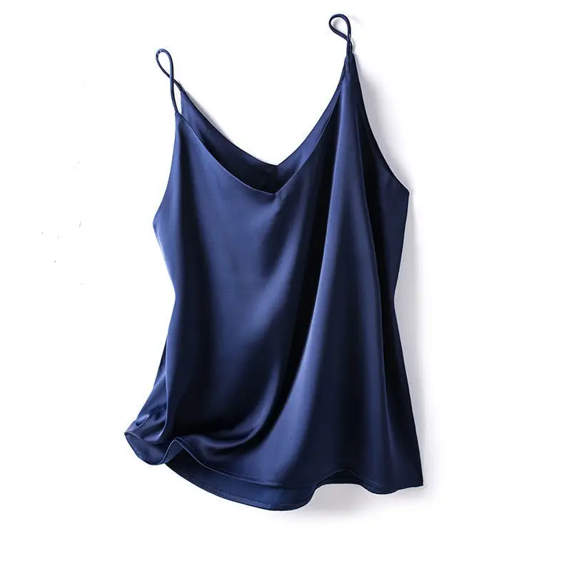 Green V-Neck Camisole Top Acetic Satin Small - Image 10