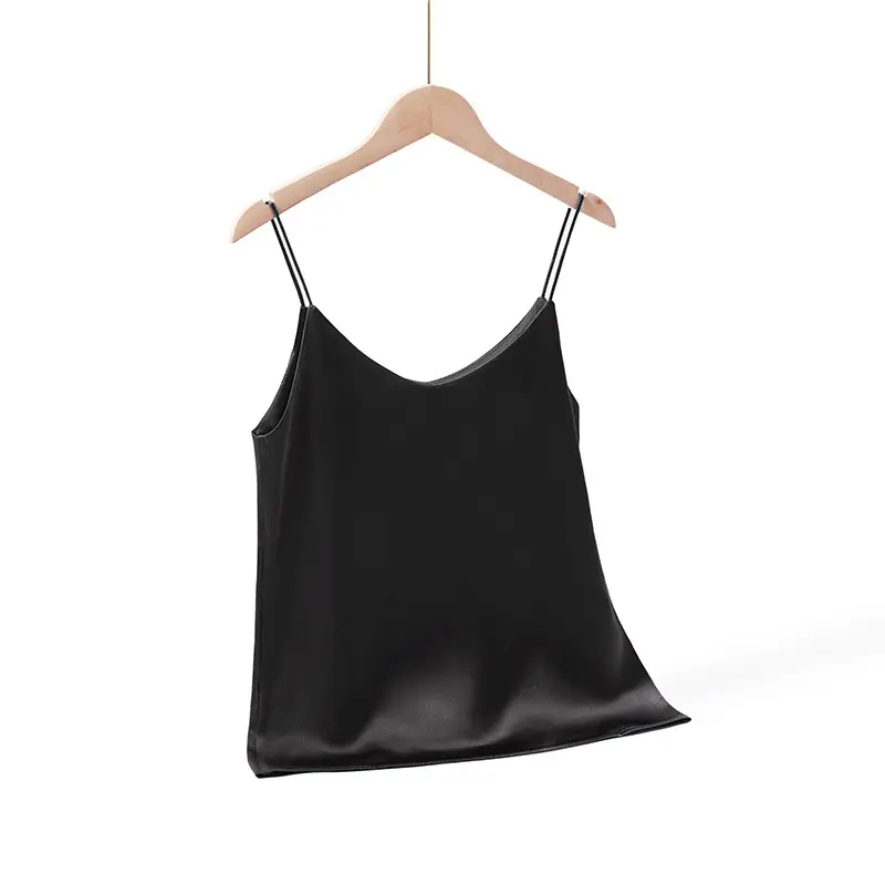 Green V-Neck Camisole Top Acetic Satin Small - Image 2