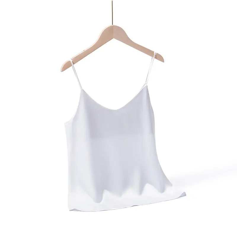 Green V-Neck Camisole Top Acetic Satin Small - Image 3