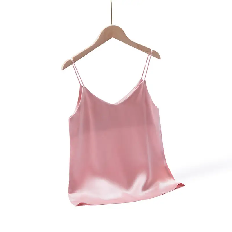 Green V-Neck Camisole Top Acetic Satin Small - Image 6