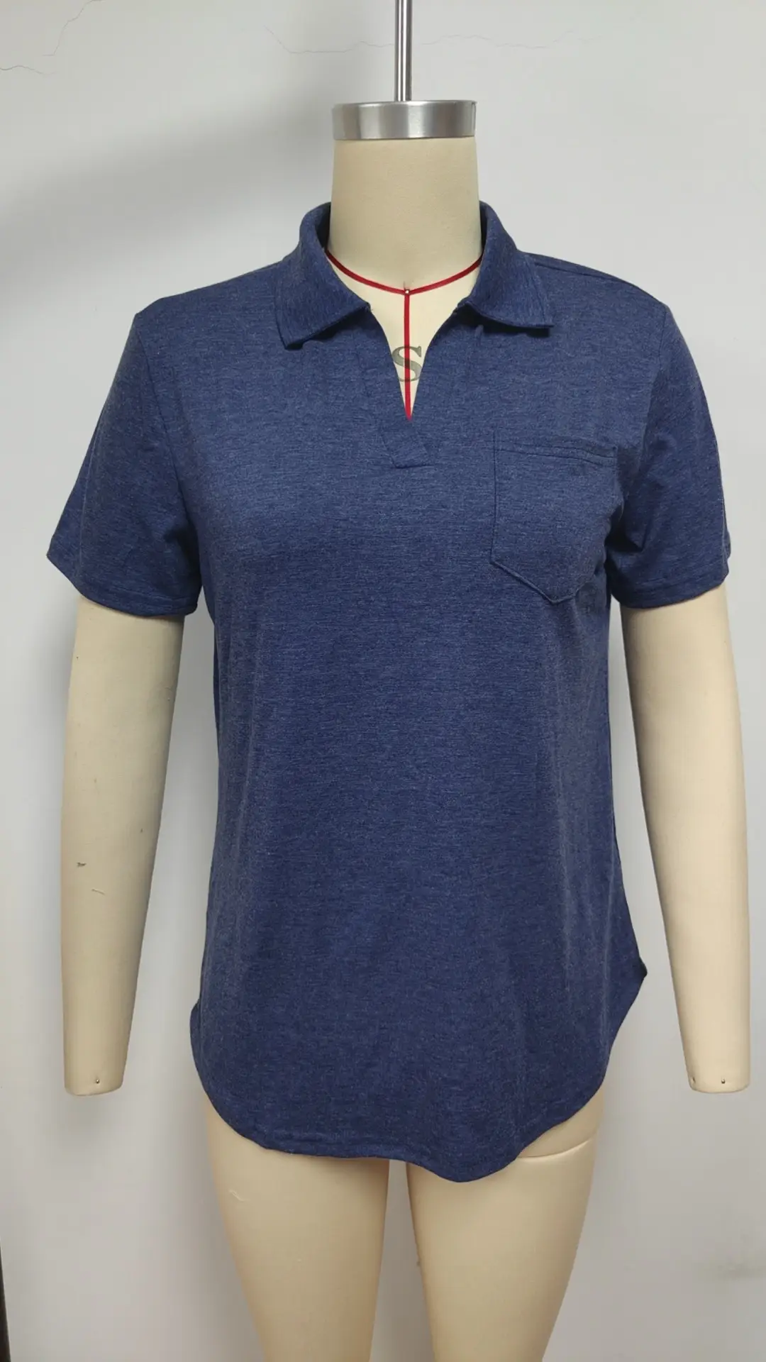 Women White Short Sleeve Lapel T-Shirt 2023 - Image 3