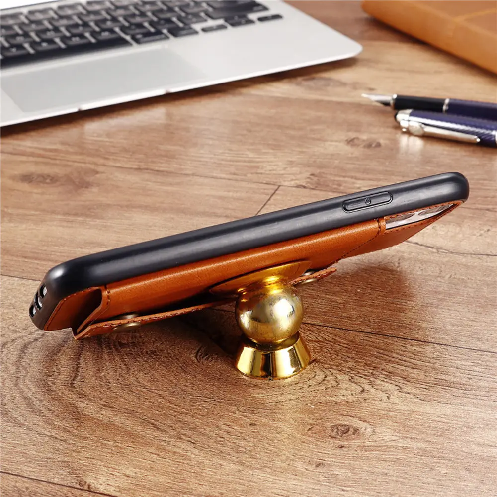 Flip Phone Case for Apple Samsung Huawei Red Leather