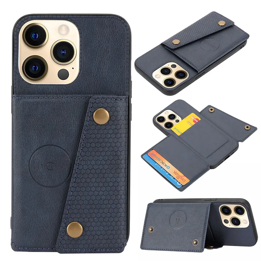 Flip Phone Case for Apple Samsung Huawei Red Leather