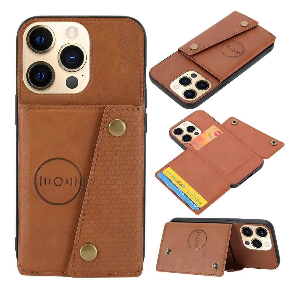 Flip Phone Case for Apple Samsung Huawei Red Leather
