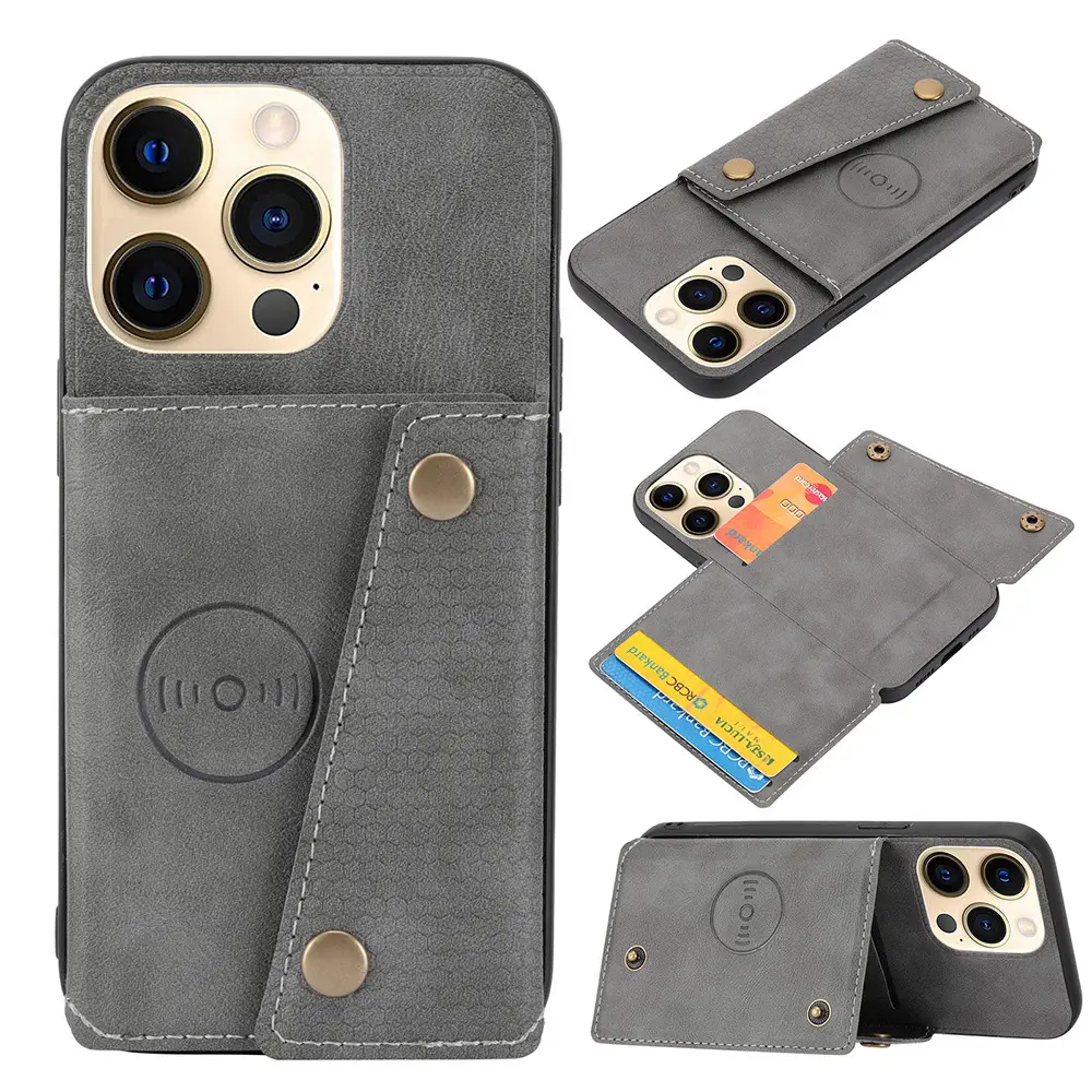 Flip Phone Case for Apple Samsung Huawei Red Leather