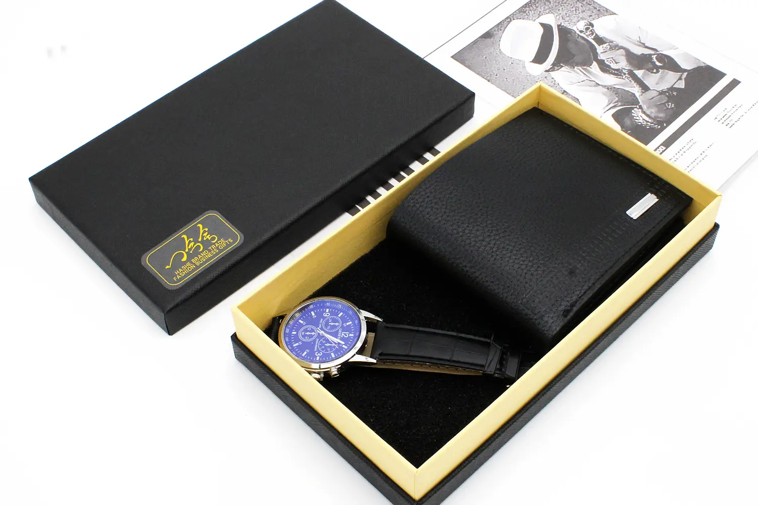 Men's Brown Leather Watch & Wallet Set — feature 8