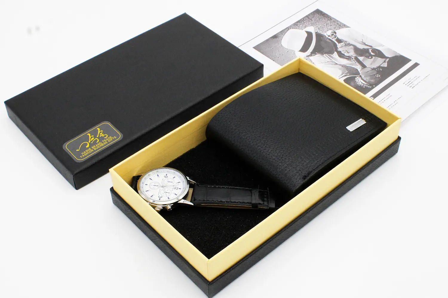 Men's Brown Leather Watch & Wallet Set — feature 9