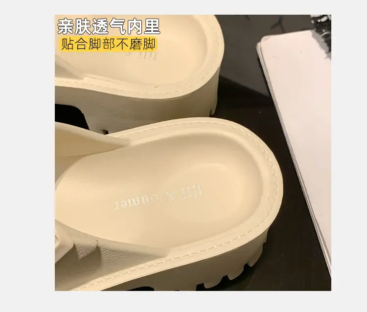 Women's Thick-Soled Outdoor Slippers, European and American Style, Trendy Double-Strap Flat Sandals, Internet Celebrity Casual Slip-On Slippers, Comfortable Ins-Style — feature 12